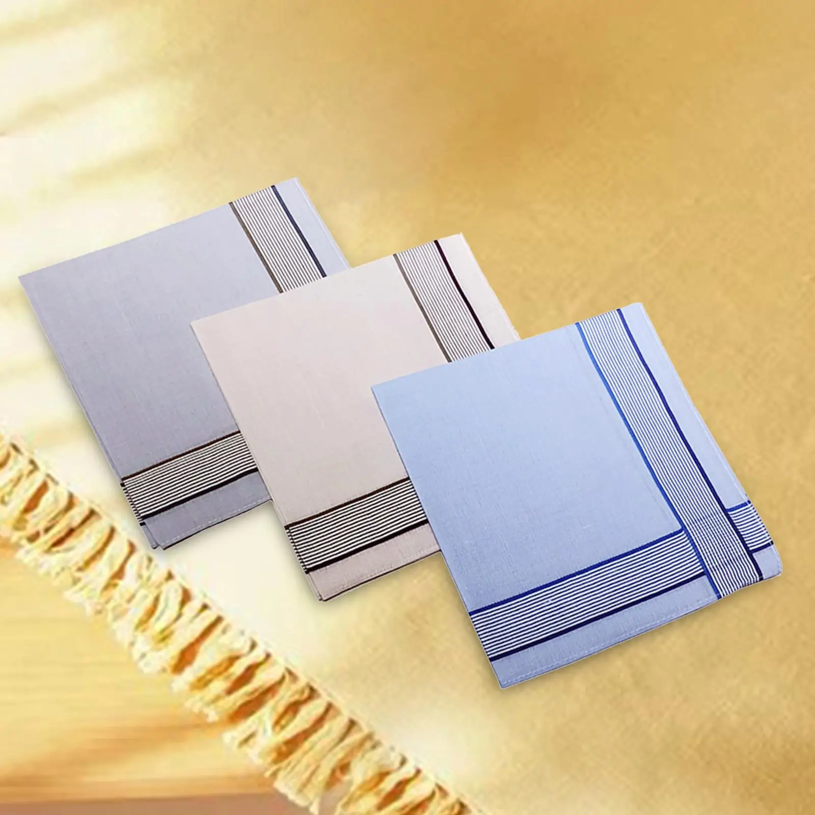 Pocket Handkerchiefs Men Cotton Soft Plaid Suit Hanky Square for Father Groom Prom or Formal Occasions