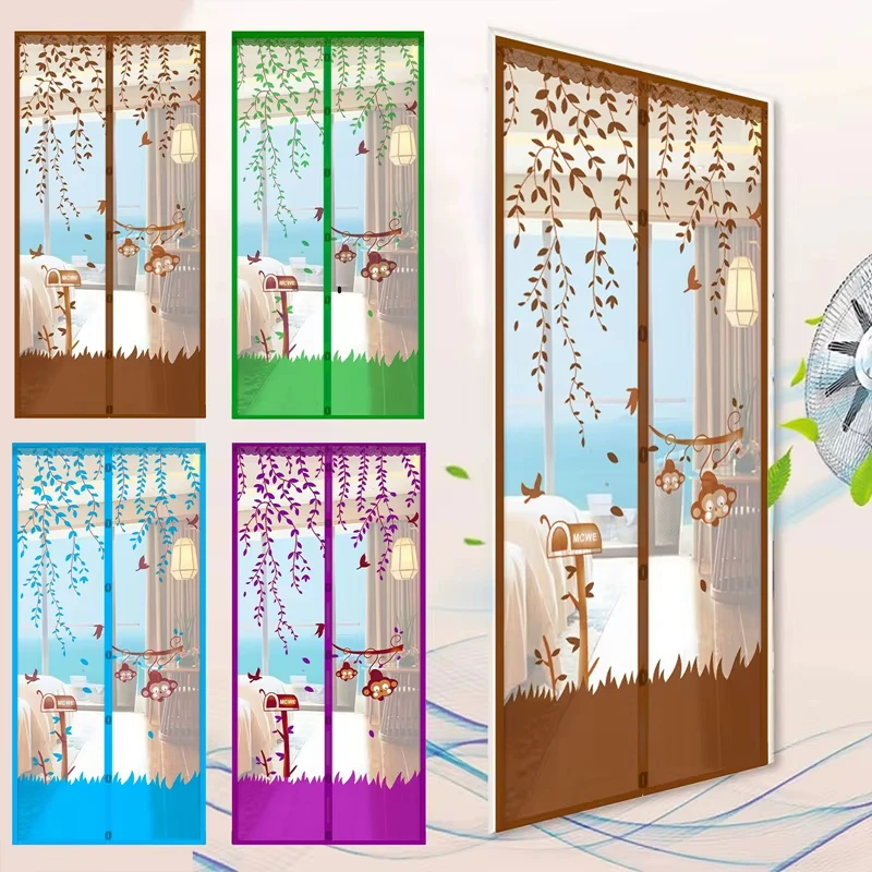 Summer Magnetic Mesh Net Door Curtain Automatic Closing and Anti Mosquito Quick and Easy to Install Magnetic Screen Door Mesh