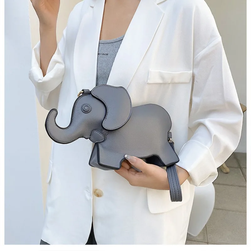 Cute Creative Elephant Decor Square Bag Niche Design Women Ins Trendy Crossbody Shoulder Bag
