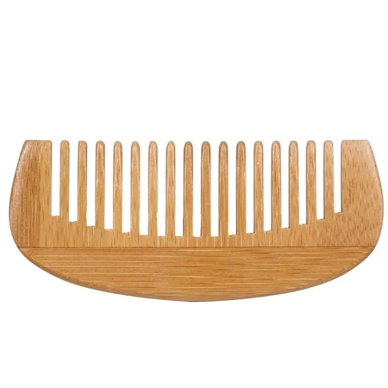 12cm Length Mini Portable Natural Bamboo Wooden Hair Combs Curved