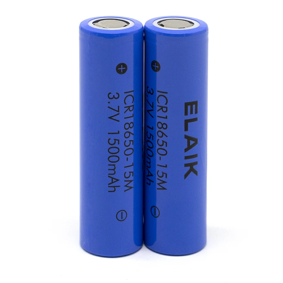 ELAIK 1-10PCS 3.7V4.2VICR18650 15M 1500MAH capacity lithium battery Small fan shift battery source small light battery