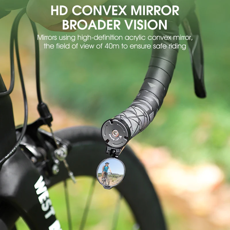 WEST BIKING Bicycle Rearview Mirror Universal Adjustable Convex Mirrors Rotate Handlebar End Mirror MTB Road Bike Accessories