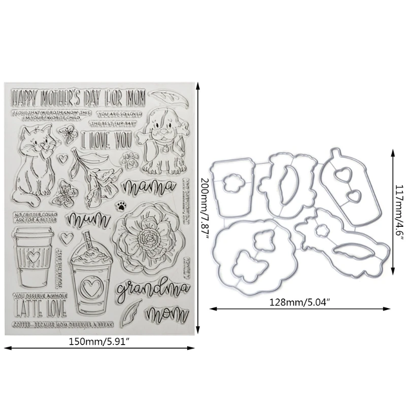 Lovely Cut Dies Stamper Set Clear Kitten Silicone Stamps Embossing Moulds Decors