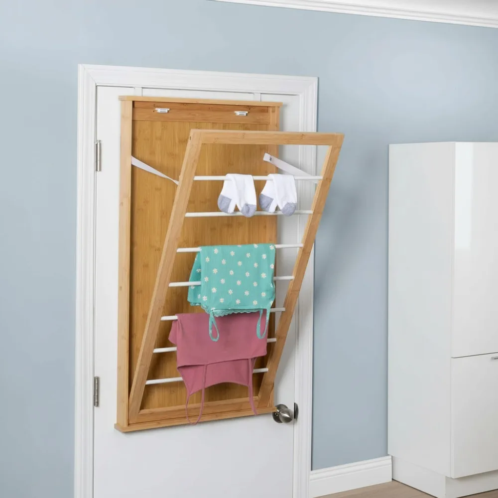 

Складная бамбуковая настенная сушилка, компактный органайзер для белья размером 23x42 дюйма для небольших квартир