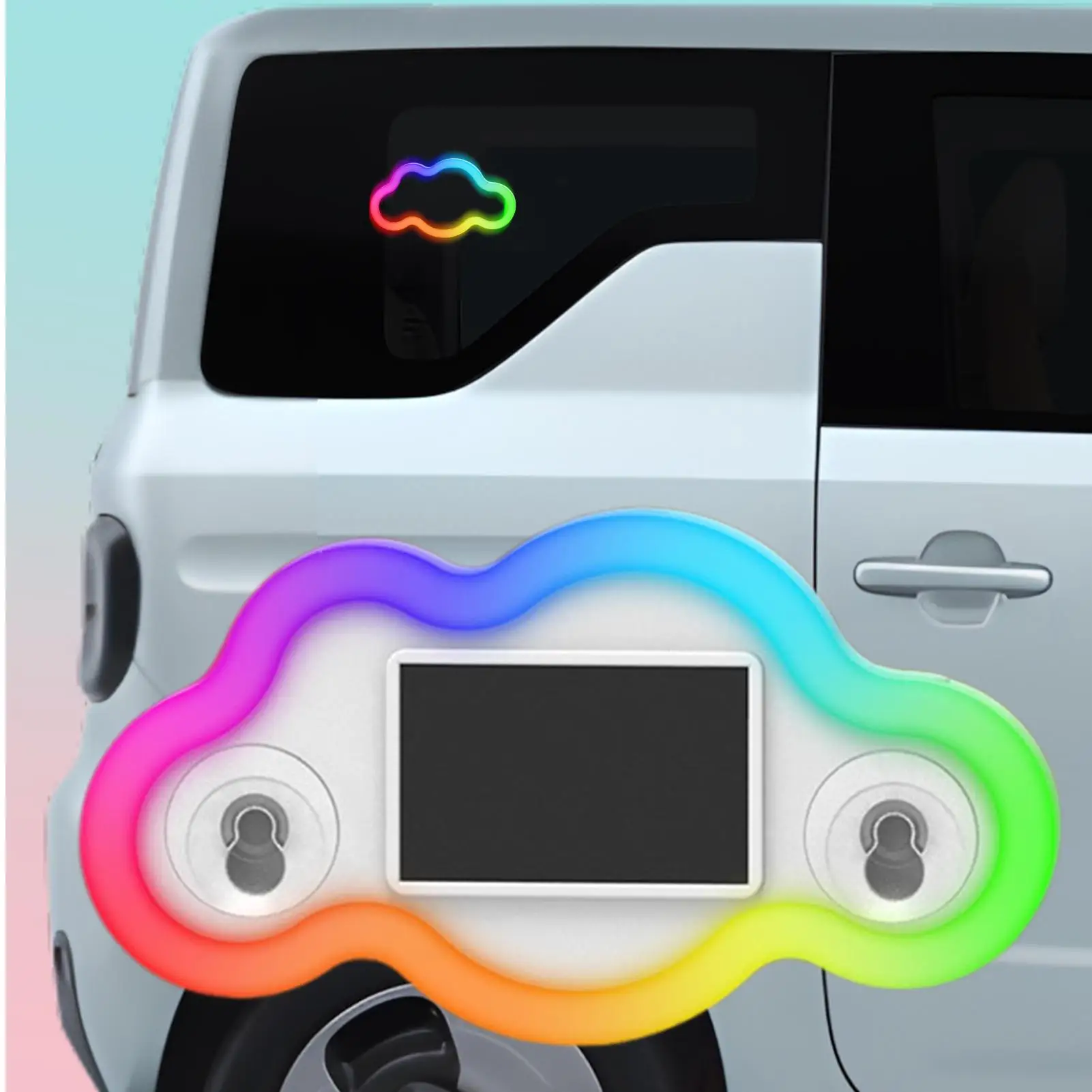 Solar Powered Car Window Light Multiple Color Mode Cloud Lamp Rear Car Window Lights For Truck Trailer Tractor SUV RV Vehicle