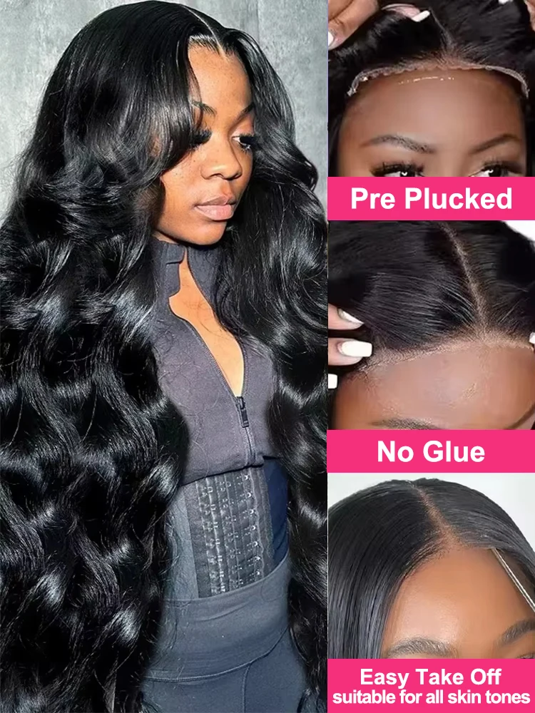 13x4 Body Wave Lace Front Human Hair Wig 200% Water Wave Pre Plucked HD Transparent Lace Wig 5x5 Closure Glueless Wigs For Women