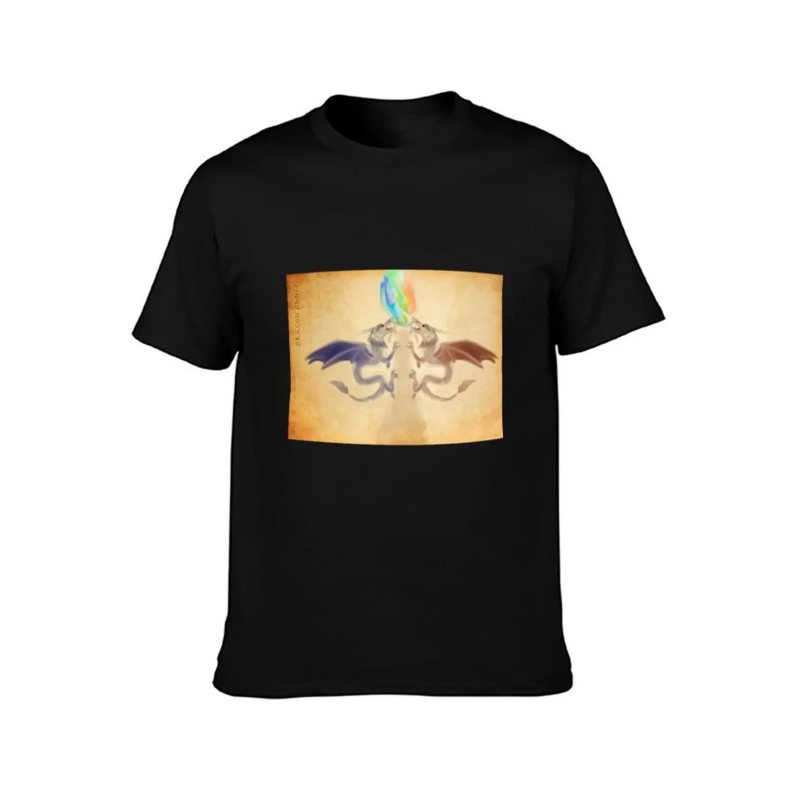 Dragon Dance T-Shirt, Summer Casual Cotton Tee, Oversized Streetwear Tops, Vintage Graphic Print, Loose Fit Short Sleeve