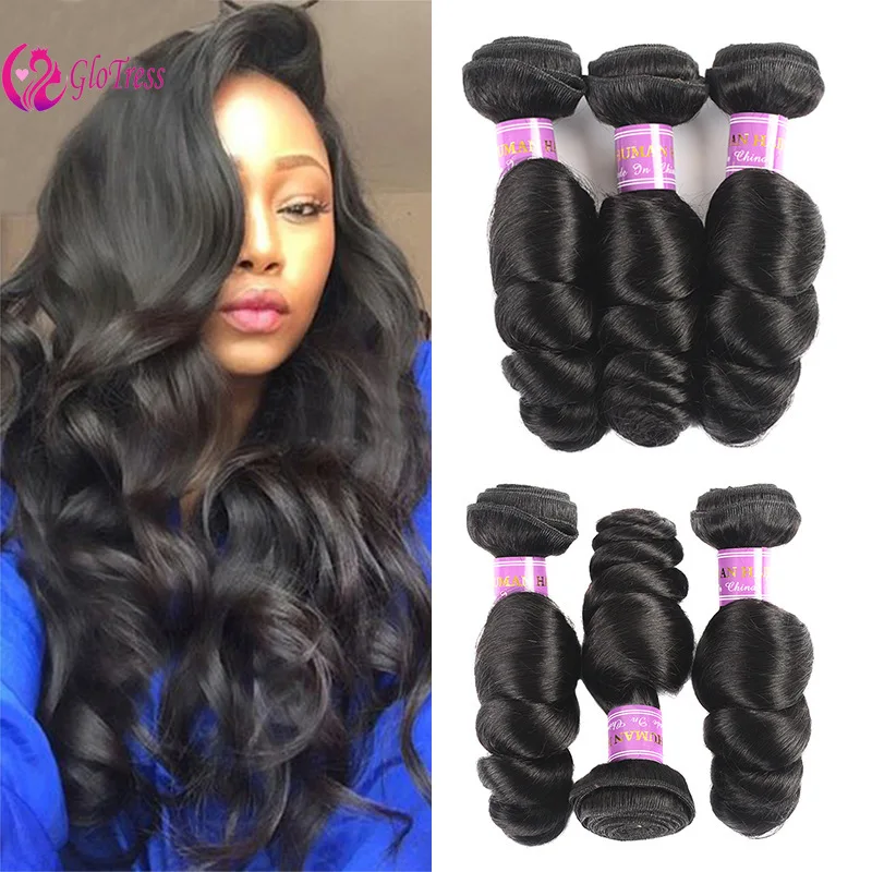 12A Loose Wave Naturfarbenes Echthaarbündel 10-30 Zoll 100g/Stück Brasilianisches Jungfrauenhaar für schwarze Frauen zum Flechten und Stylen – Detail 1