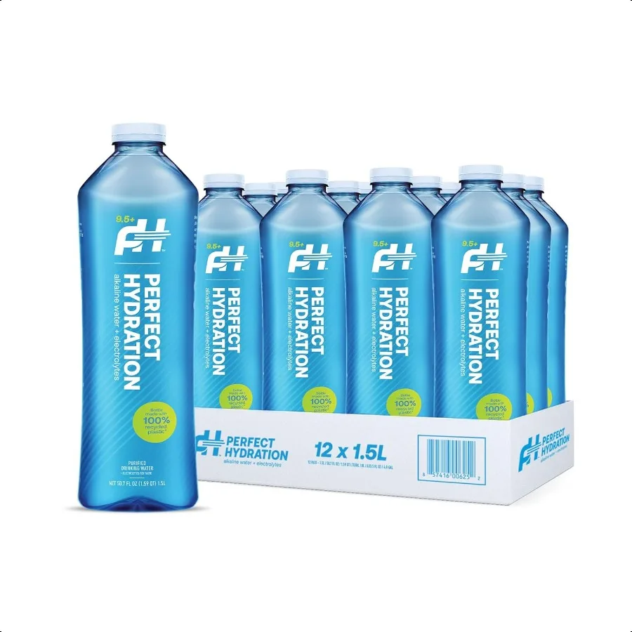 

Бутылка для щелочной питьевой воды Perfect Hydration 9,5+ pH, 1,5 литра, сделано в США, футляр из 12 шт.