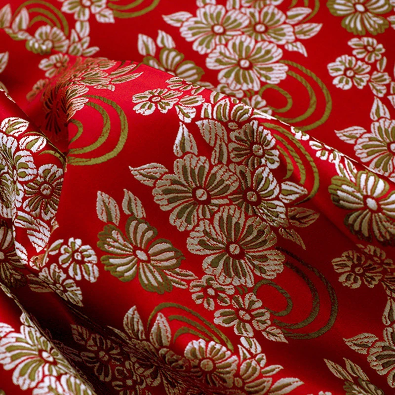 100x75cm Flower Cheongsam Jacquard Fabric Flowers Brocade Jacquard Pattern Garment Fabrics Hanfu Children Clothing DIY Material