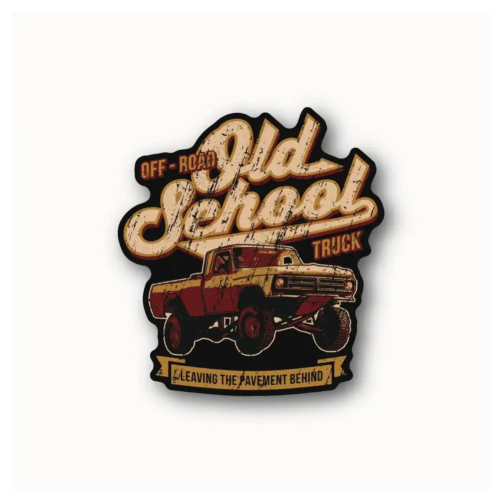 Off Road Old School Truck Waterproof Stickers For Decorating Car Windows Motorcycles And Computers.