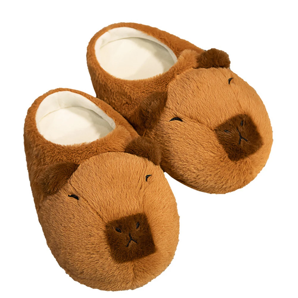 Women Cute Capybara Slippers Anti-Skid Capybara House Slippers Soft Capybara Animal Slippers Comfortable Outdoor Winter Slippers