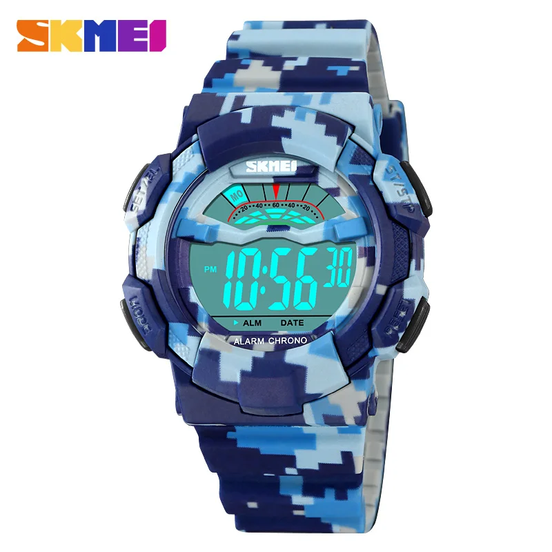 SKMEI Army Camouflage Stopwatch Chronograph Date Alarm Clock Sunday EL Night Light On The Hour 24-Hour System Countdown 2153