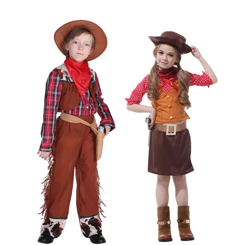 Purim Carnival Party ฮาโลวีน Wrangler ชุดคาวบอยเด็ก Cowgirl เครื่องแต่งกายคอสเพลย์ชุดแฟนซีชุด