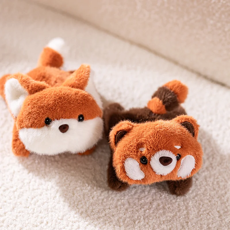 17CM Kawaii Cartoon Simulation Forest Animal Cat Raccoon Fox Stuffed Plush Toy Children's Shiba Inu Piggy Handmade Doll Gift