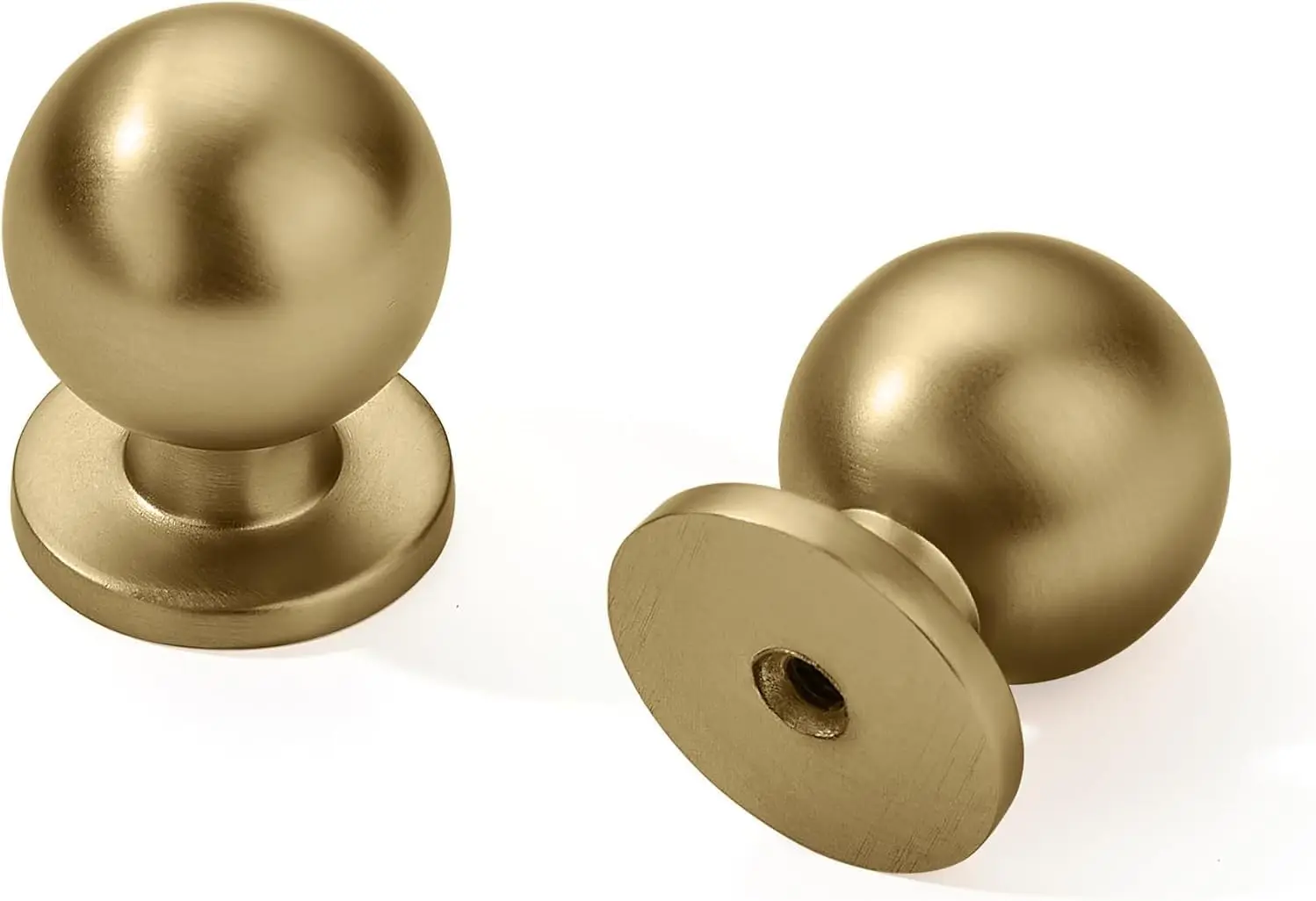 30 Pack Gold Cabinet Knobs - 1 Inch Round Brushed Brass Kitchen Handles for Drawer, Desk, Cabinets, Cupboard - Zinc Alloy Metal