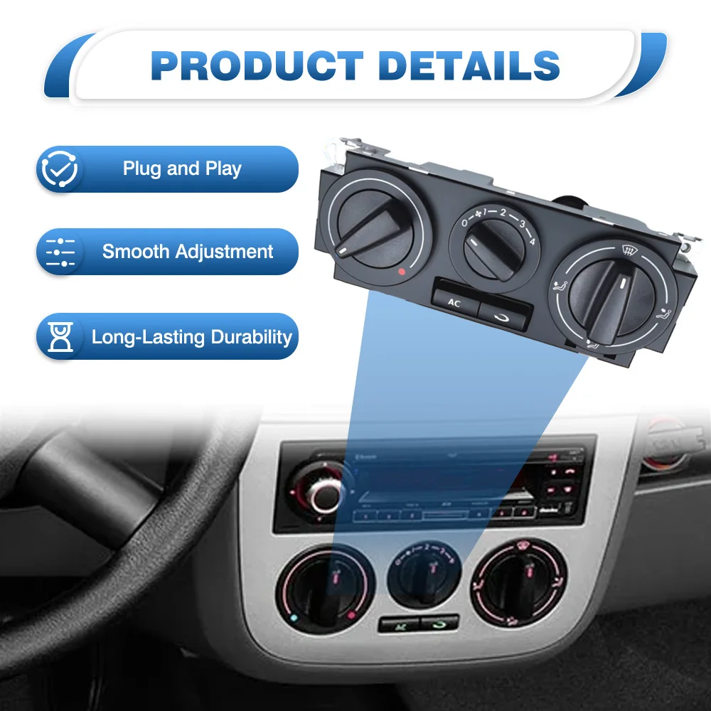 377 820 045D لوحة سخان التيار المتردد للتحكم في المناخ Assy 5X0 820 045 ABS ومعدن أسود لشركة فولكس فاجن جول كونتري 1996–2013