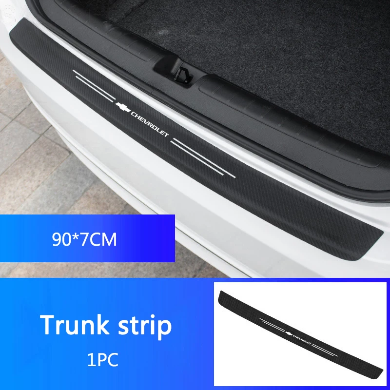 Sill Da Porta Do Carro De Fibra De Carbono Adesivos, Limiar, Fit para Chevrolet Chevy Trax 2013-2019, Trunk Bumper Guard, Pedal Tiras, Acessórios