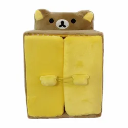 New Kawaii Rilakkuma Bear Children Plush Desktop Storage Cabinets Kids Girls Stuffed Make up Bags Cosmetic Case For Women