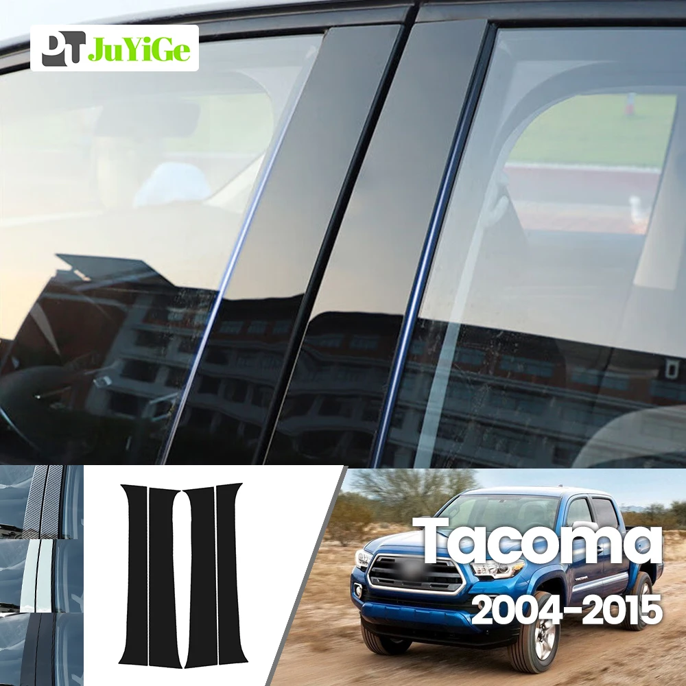 

For Toyota Tacoma N200 MK2 2004-2015 2005 2006 2007 Bright Black Carbon Fibre Window Door B C Sticker