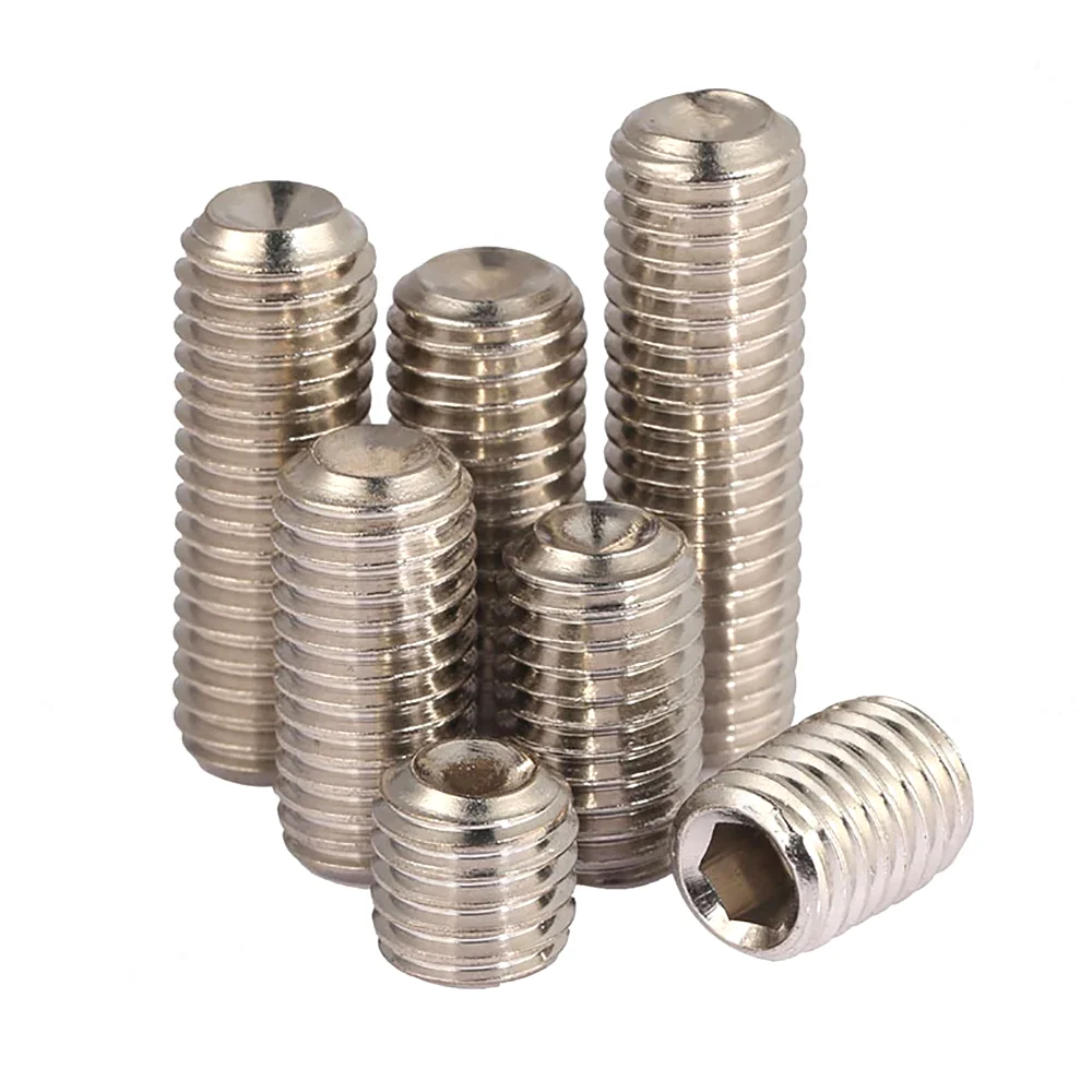 5/16-18 UNC 5/16-24 UNF DIN916 SUS304 Stainless Steel Hexagon Socket Set Screw with Cup Point Headless Allen Grub Bolt
