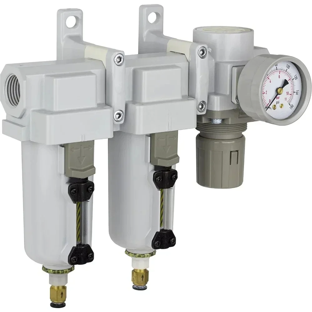 

HOME.System Particulate Air Filter, Coalescing Filter, Air Pressure Regulator Combo 3/4" NPT - Metal Bowl
