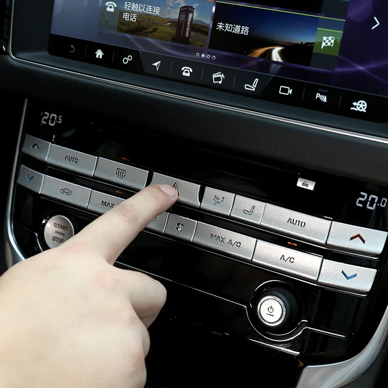 

For Jaguar XE XEL XF XFL F-PACE 2015-20 stainless steel Car Center Control Air Conditioning Button Trim Sticker Car Accessories