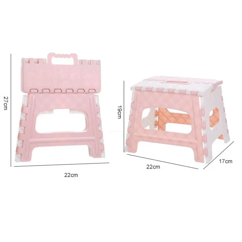Multifunctional Portable Plastic Folding Stool Outdoor Hiking Fishing Foldable Stool Chair Colorful Children's Stool Stepstool