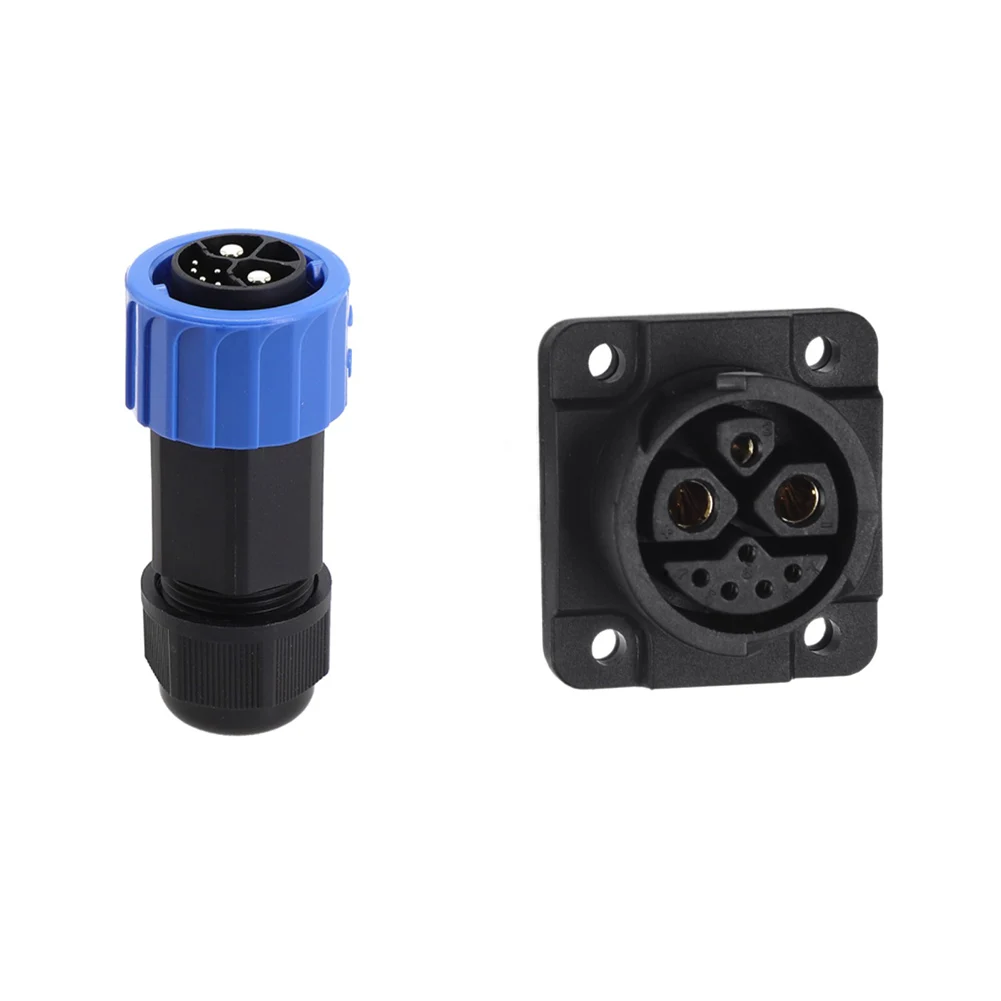 IP67 Male Female Battery Connector Kit, Motorcycle Charger Socket 8 Cores Tools Instrument Parts  80*60*30 Mm