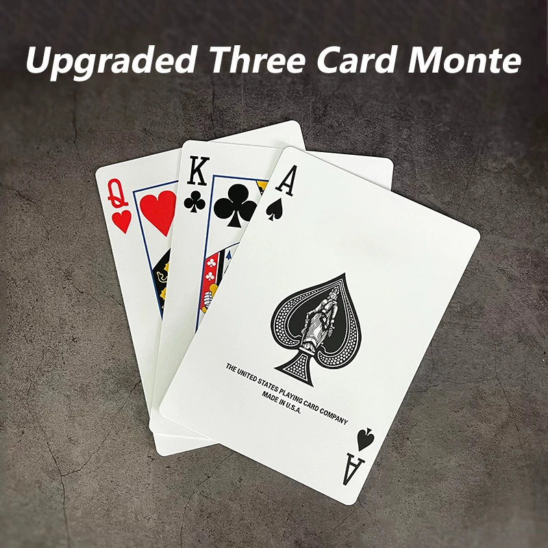 Upgraded Three Card Monte Card Magic Tricks Magician Close Up Magic Street Illusions Gimmicks Mentalism Props Street Bar Trick