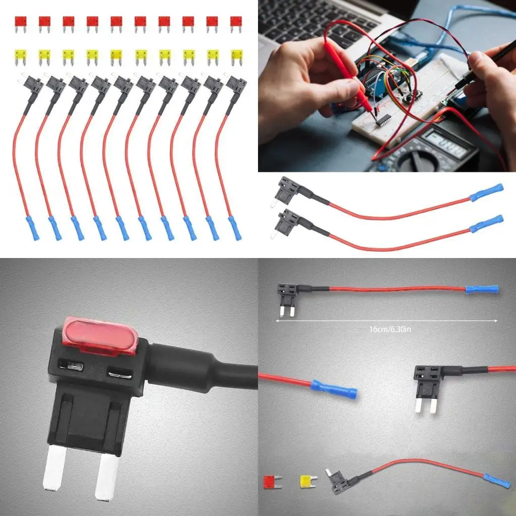 10Pcs Small Holder Replacement Tap with 10Amp 20A Low Profile Car Stand Suitable for Car and