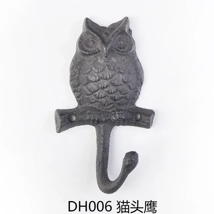 Owl Hook Cast Iron Wall Hanger Home/Outdoor Decor Hanging Coats/Tower/Key/Plants Kitchen Creative Decoration Furniture Hooks