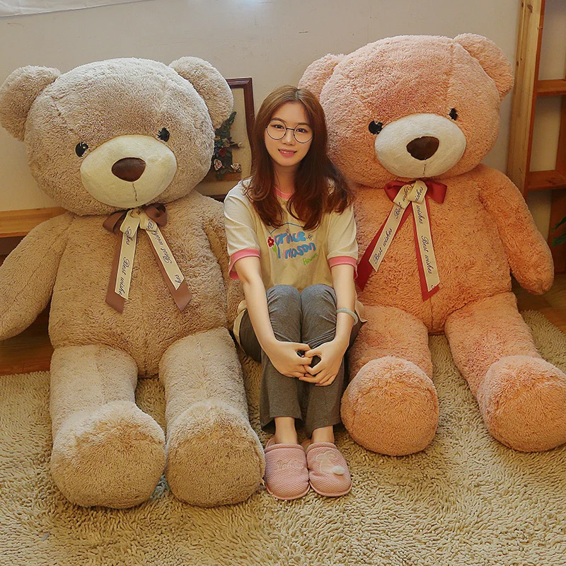 120cm Nice New Hot High Quality Teddy Bear With Ribbon Stuffed Animals Plush Toys Doll Pillow Kids Lovers Birthday Baby Gift