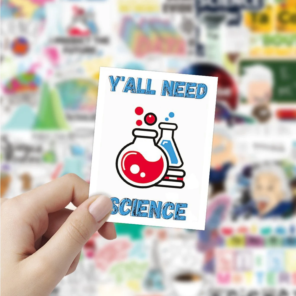 10/30/50pcs Chemistry Laboratory Science Cartoon Stickers Scientist Graffiti Decals Kids Toy DIY Laptop Scrapbook Phone Sticker