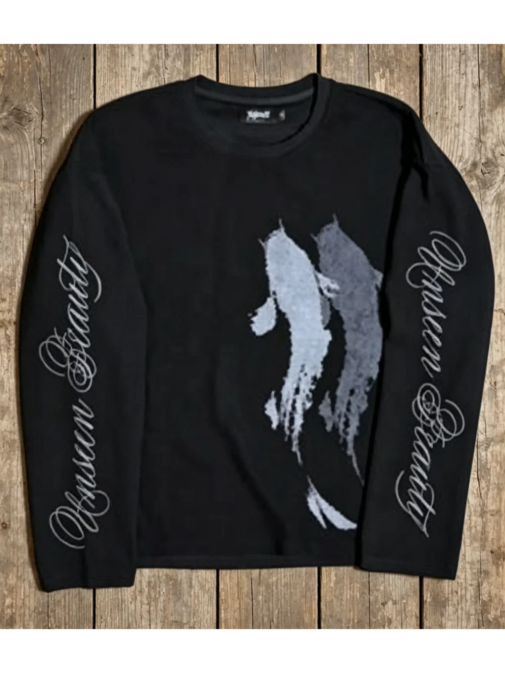 2026 new Y2K American retro koi letter printed long sleeved T-shirt with dark subculture punk street niche versatile casual top
