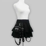NONASR Punk gothique noir jupe à carreaux femmes Vintage Y2k e-girl Emo Alt taille haute gâteau jupe Harajuku Fairycore Grunge Clubwear
