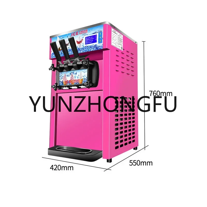 Electric 220/110V Soft Ice Cream Machine with 3 Different Flavors Fruit Freezer Hard Mixing Ice Cream Making Machine