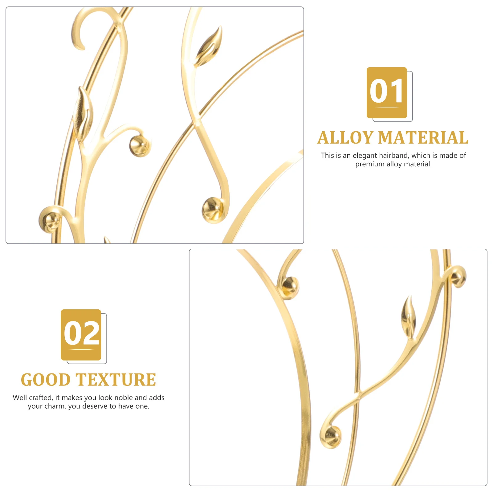 

1 шт., элегантная повязка на голову, древняя китайская корона для волос, сплав, золотой головной убор для свадебной вечеринки, стильный аксессуар для волос