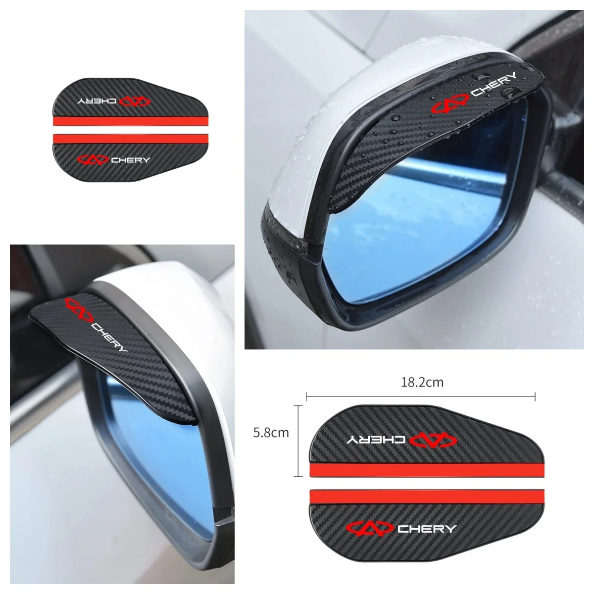 Carbon Fiber Mirror Rain Guard Visor For Chery Omoda C5 Tiggo7 Tiggo8 Pro Jaecoo J7 2Pcs Waterproof Rearview Mirror Exterior Par