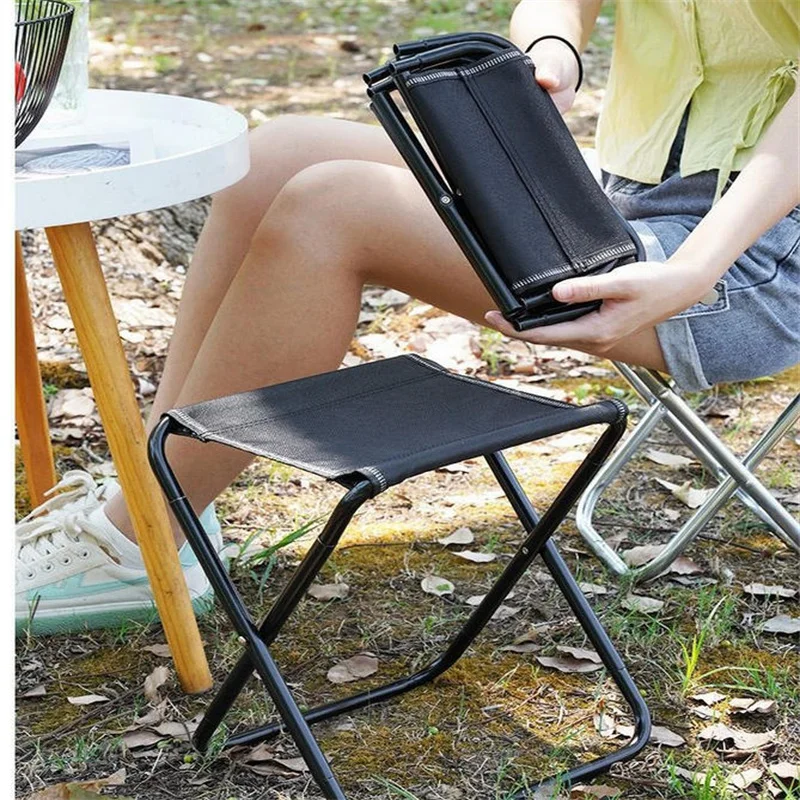 

1PC Portable Folding Stool Portable Outdoor Chair for Camping Travel Picnic Fishing - Foldable Bench Stool for Subway Train