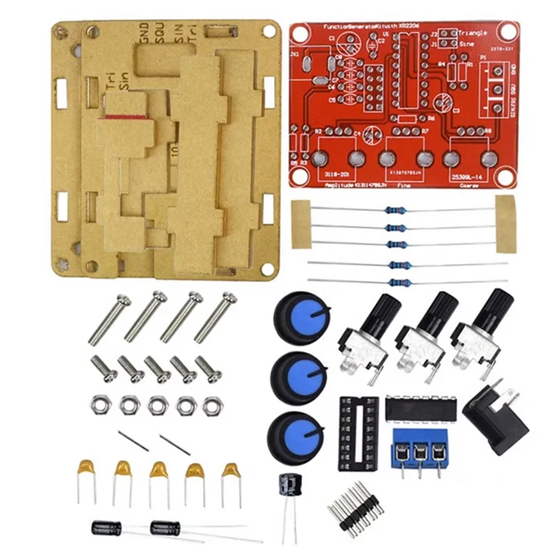 

XR2206 Высокоточный генератор сигналов DIY Kit Синусоидальный треугольник прямоугольные волны 1 Гц 1 МГц Диапазон частоты Регулируемая частота
