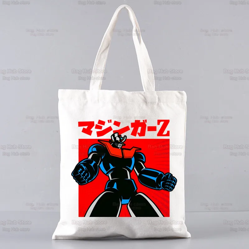 Mazinger Z Anime Robot Harajuku torba na zakupy torby na zakupy płócienna torba na zakupy wielokrotnego użytku duża torebka codzienna torba na ramię dla kobiet