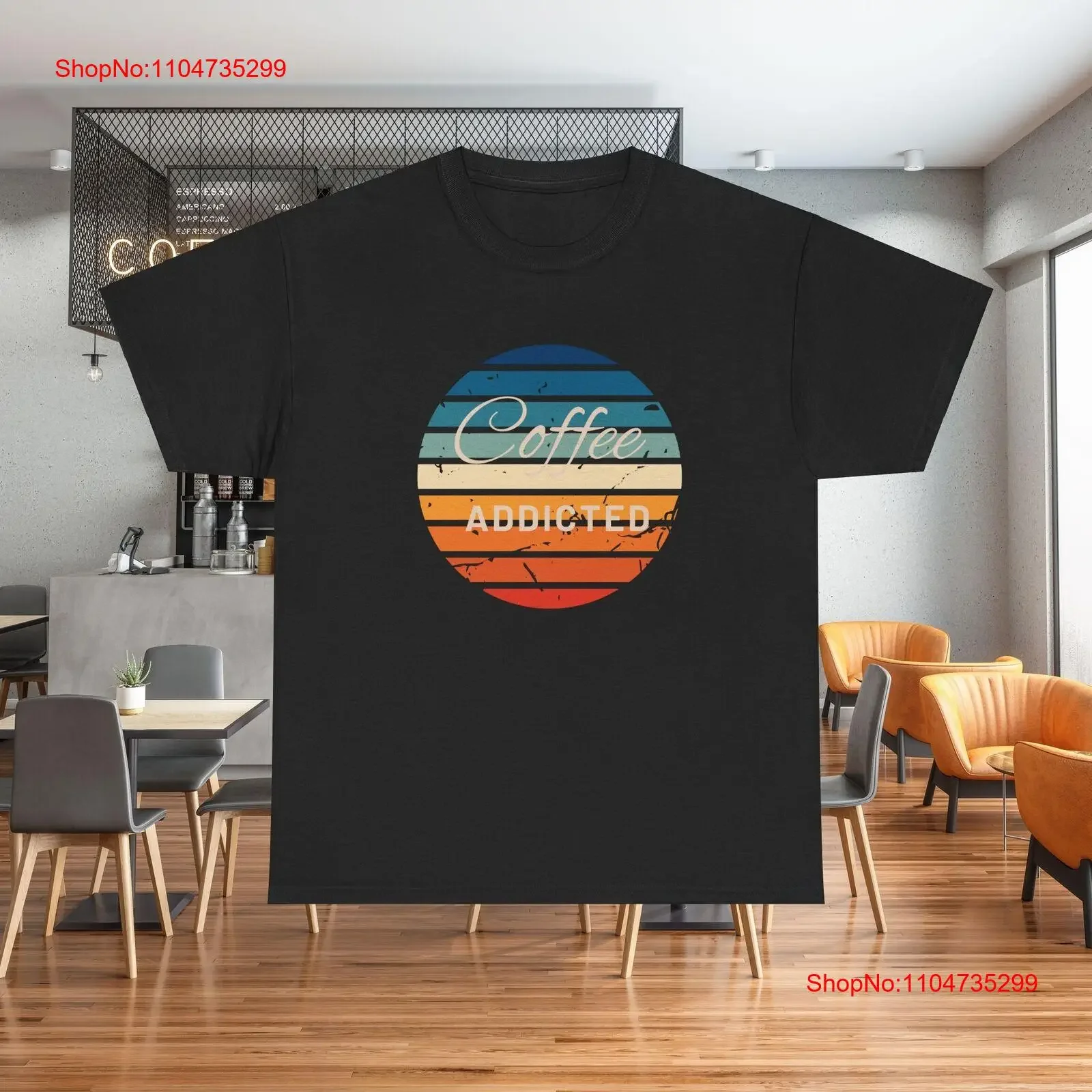 Amante de la camisa de café Algodón pesado T Addicted vintage Lavado Unisex Elegante Top suave para uso diario Ropa de diseñador transpirable