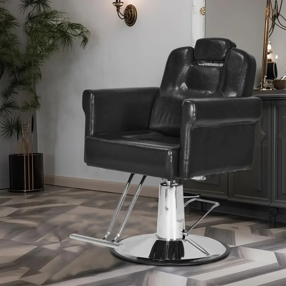 Barber Chair Recliner Salon Chair Hair Spa Chair with Hydraulic Pump,Adjustable Height 360Degrees Swivel Hair Salon Equipment