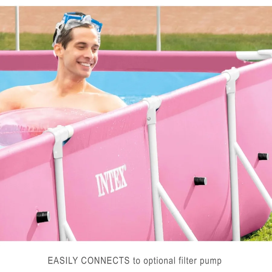 28266EH 7'L x 5'W x 235 8H Прямоугольный металлический каркас над землей Открытый бассейн на заднем дворе с емкостью воды 439 галлонов