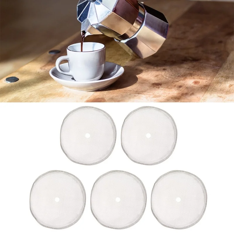 5Pcs 80 Mesh Reusable Stainless Steel Filter Mesh For 600ml French Press Pot Accessory