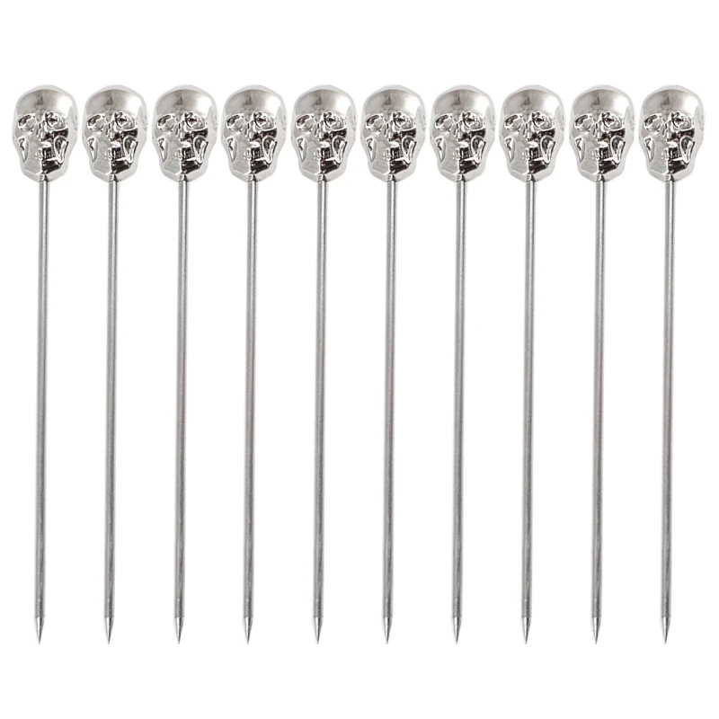 10 PCS Cocktail Picks Stainless Steel Cocktail Toothpicks Reusable Cocktail Skewers Metal Cocktail Pick for olives Fruit