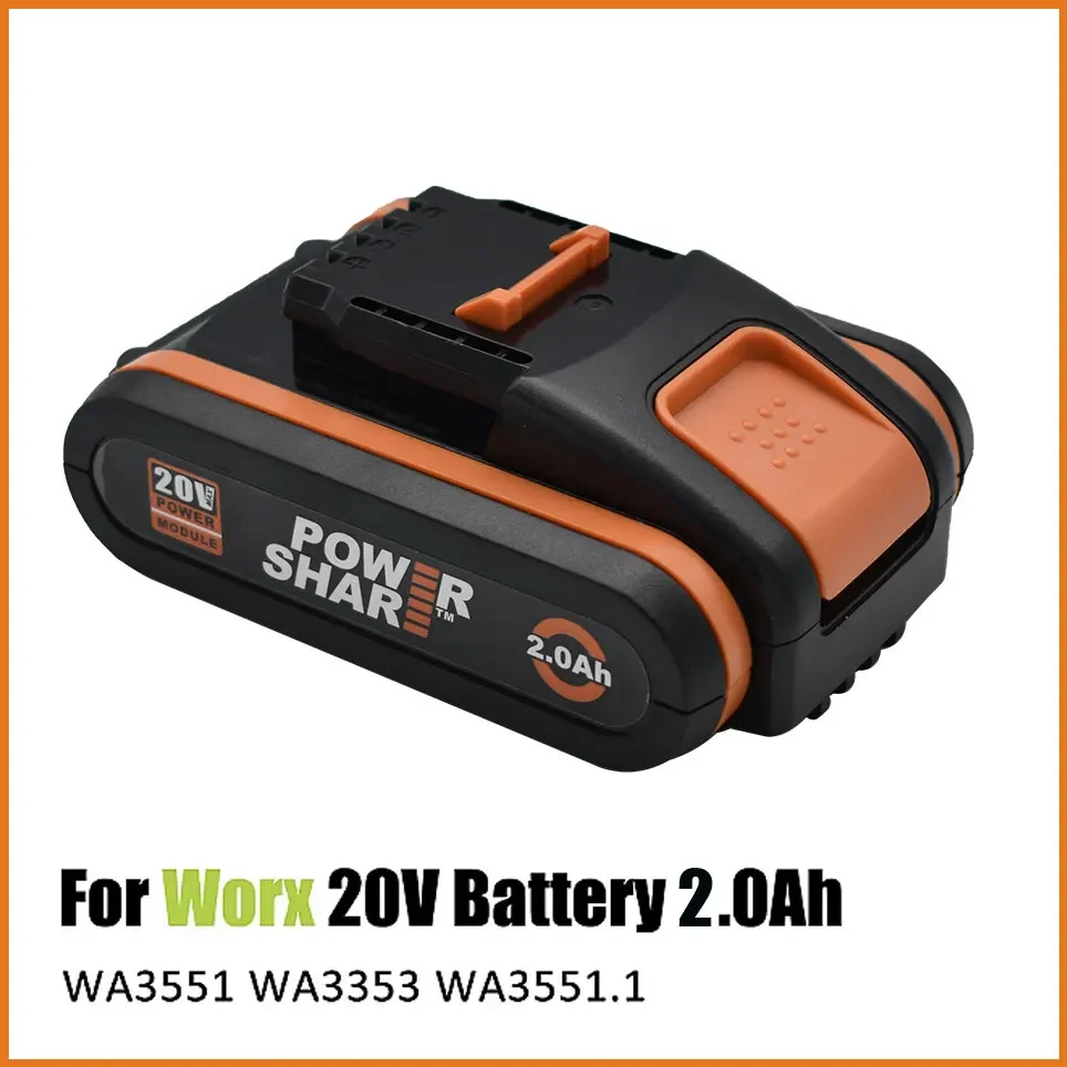 Worx 20V 2.0Ah Lithium battery Rechargeable WA3551 WA3553 WA3553.1 WA3570 for All WORX Electric and Garden Tools