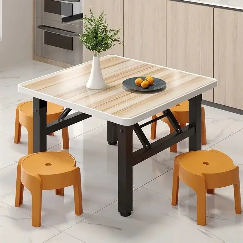 

Folding household dining table simple stall dining table square