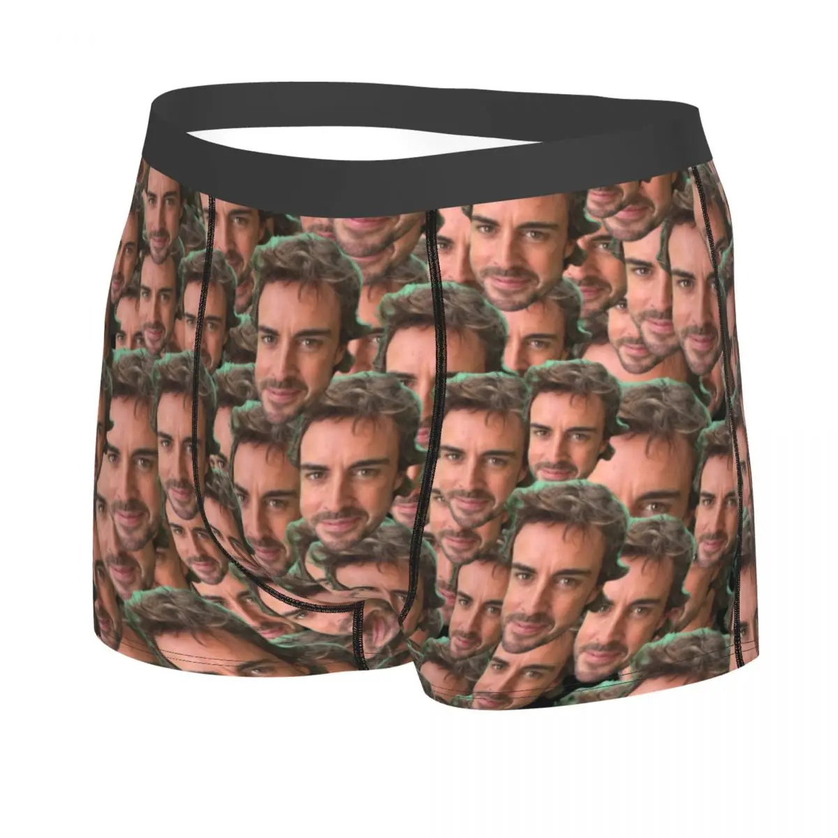 Fernando Alonso Funny Face Man Long Underwear Boxer Shorts Panties Funny Breathable Underpants for Male Plus Size